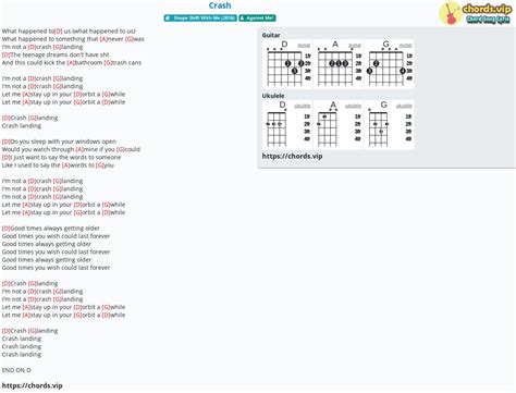 Chord Crash Against Me Tab Song Lyric Sheet Guitar Ukulele