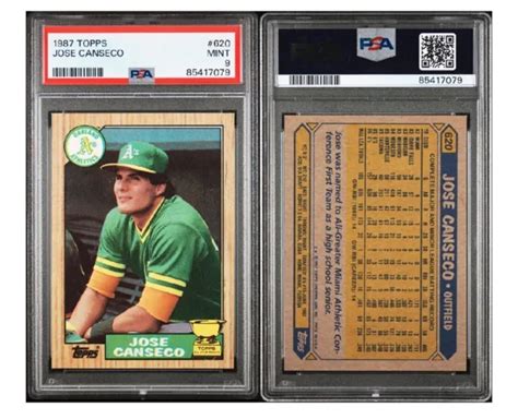 1987 TOPPS JOSE Canseco All Star Rookie Gold Cup 620 A S PSA 9 Michel