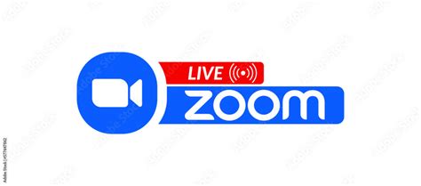 Live zoom logo icon design vector isolated in red and blue color ...