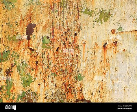 Corroded Metal Background Rusted White Painted Metal Wall Rusty Metal