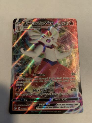 Pokémon TCG Cinderace VMAX Shining Fates 019 072 Holo Ultra Rare CCG