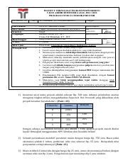 Soal Uas Ekonomi Teknik Pdf Institut Teknologi Telkom Purwokerto