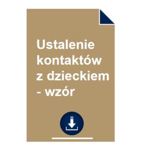 Ustalenie Kontakt W Z Dzieckiem Wz R Pobierz