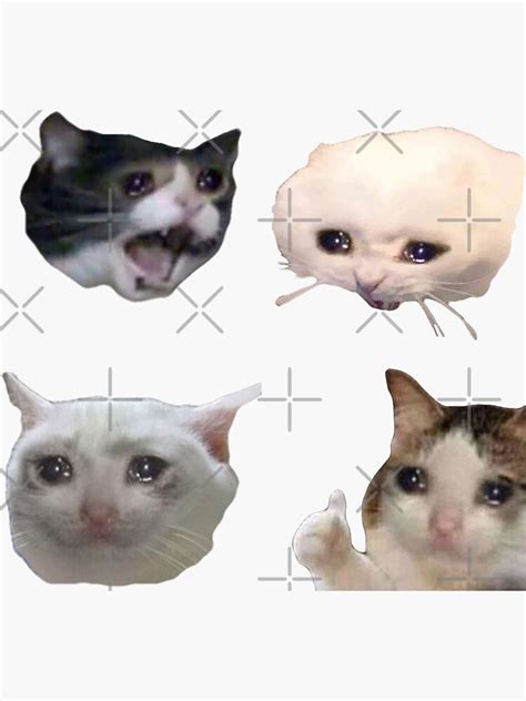 Crying Cats Meme Pack Sticker By Bountee Redbubble