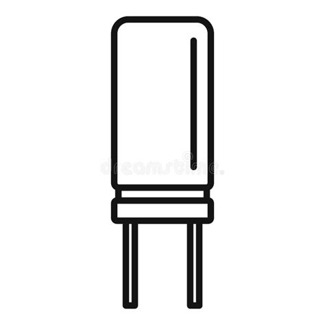 Ceramic Capacitor Icon Outline Vector Component Circuit Stock Vector