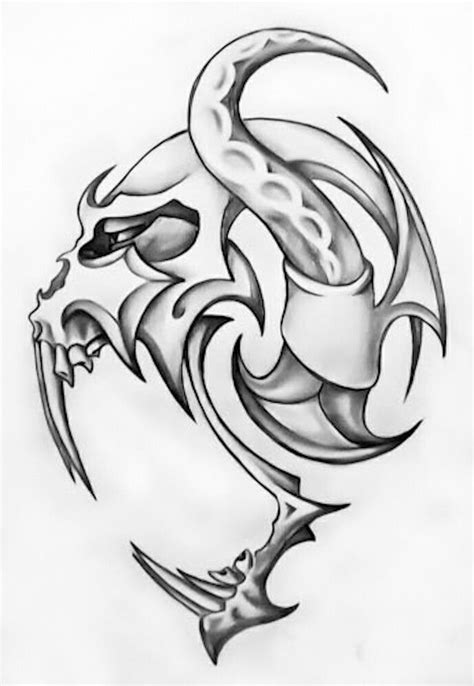 23 best Tribal Skull Tattoo Stencils images on Pinterest | Skull ...