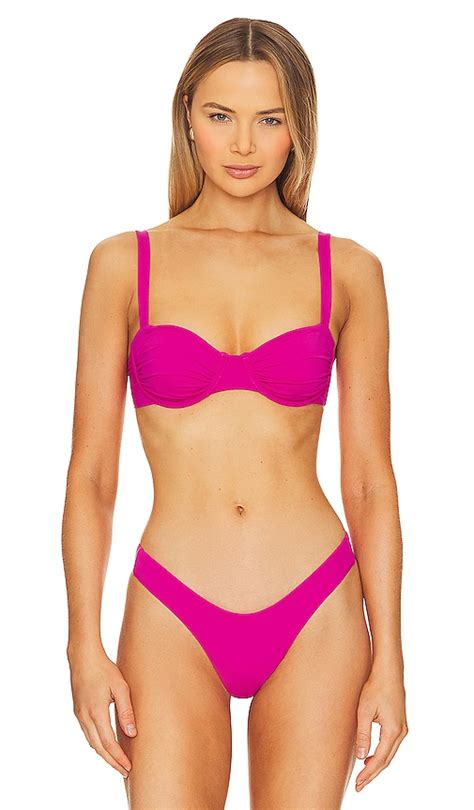 Seafolly Ruched Underwire Bikini Top In Hot Pink Revolve