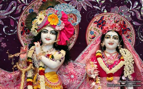 To View Radha Krishna Close Up Wallpaper Of Iskcon Chennai In