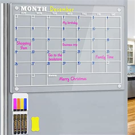 Amazon Calenbuddy Acrylic Magnetic Monthly Calendar For Fridge