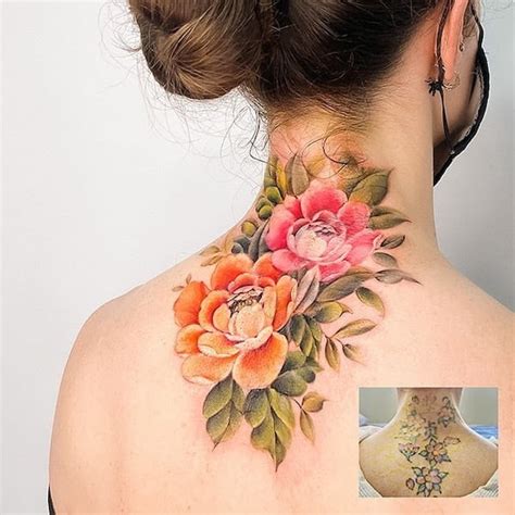 Neck Flower Tattoos For Women Chrysanthemum Neck Tattoo Chrysanthemum