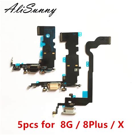 Alisunny 5pcs Charging Port Flex Cable For Iphone 8 Plus 8g 4 7 8plus X