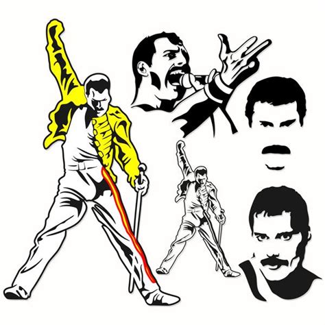 Black And White Silhouette Frrddie Mercury Freddie Mercury Svg Queen