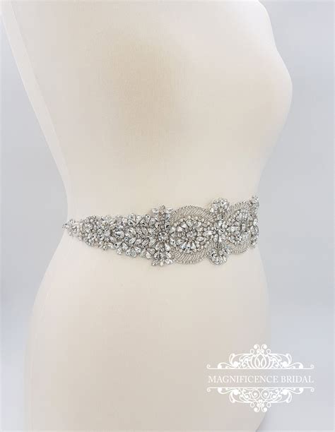 Rhinestone Applique Crystal Applique Large Embellishment Bridal Belt