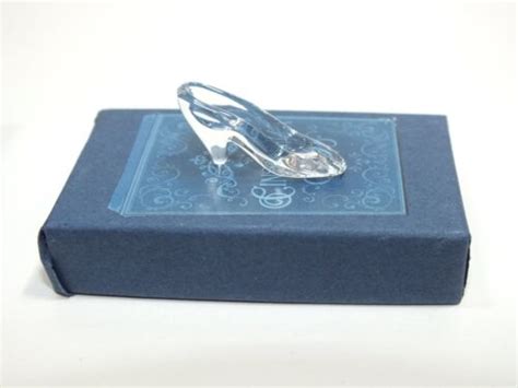 Princess Cinderella Mini Glass Slipper In Blue Box Dollhouse Miniature Shoe Ebay