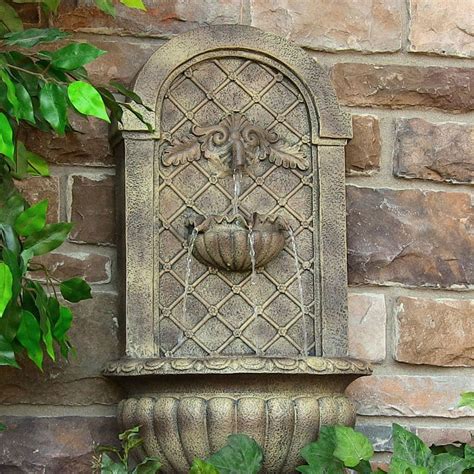 Sunnydaze Venetian Outdoor Wall Fountain Florentine Stone Inch