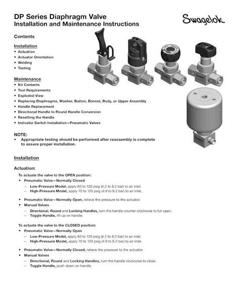 PDF DP Series Diaphragm Valve Service Calgary Swagelok