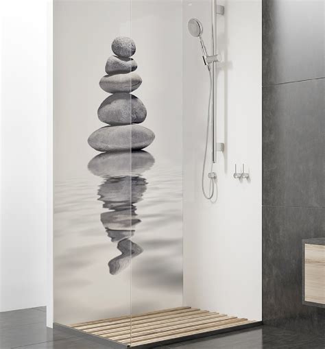 Panneau De Douche Galets Empiles Zen Panneau Mural Douche