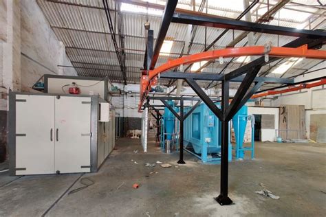 Mild Steel Overhead Conveyor Powder Coating And Spray Coating Plant At