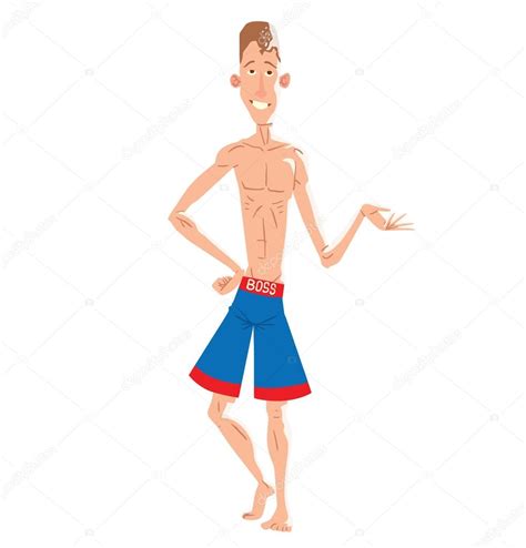 Very Thin Man On The Beach Stock Vector Image By ©