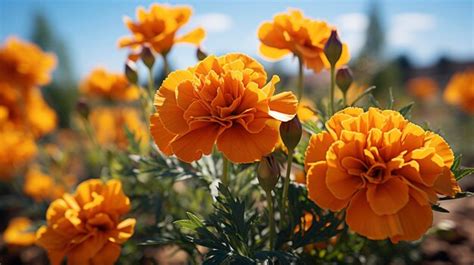 Premium Photo | Beautiful Vibrant Orange Marigold Field Perfect HD ...