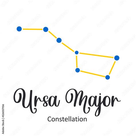 Constellation Ursa Major Cute Print Of Stars On A White Background