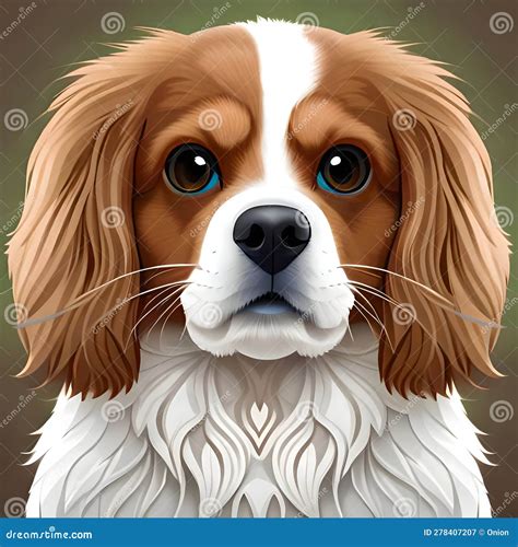 Cute King Charles Cavalier Puppy Ai Generated Image Stock