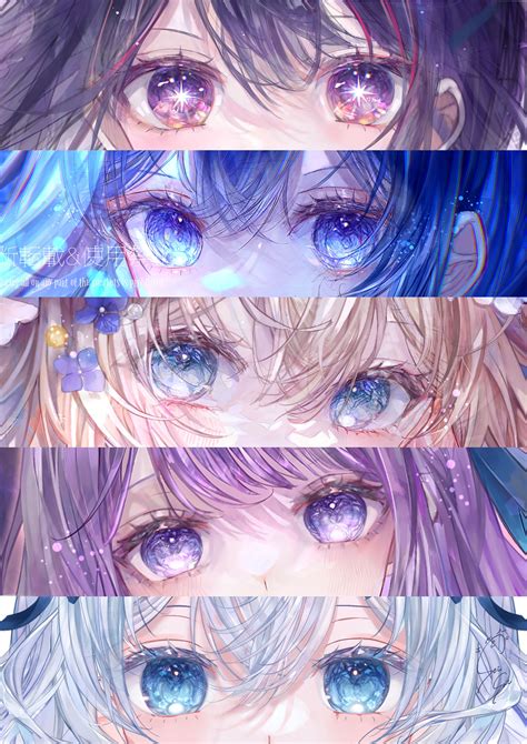 eyes pixiv ve mat anime toc xanh duong tranh ky