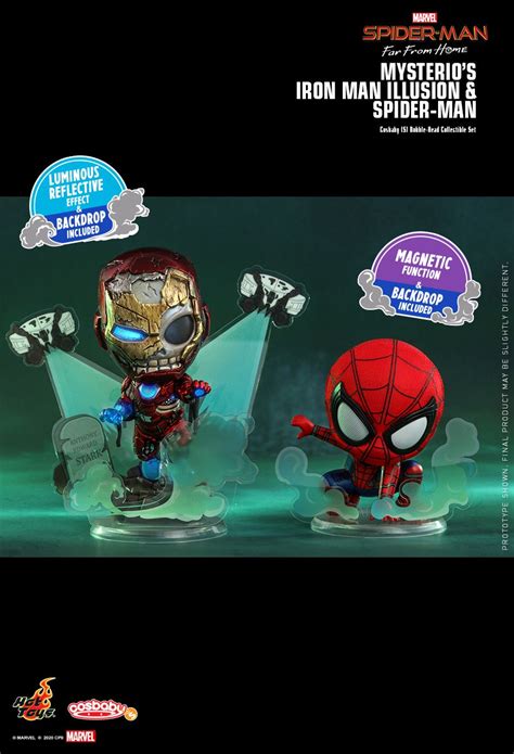 Hot Toys Spider Man Far From Home Mysterios Iron Man Illusion And Spider Man Cosbaby