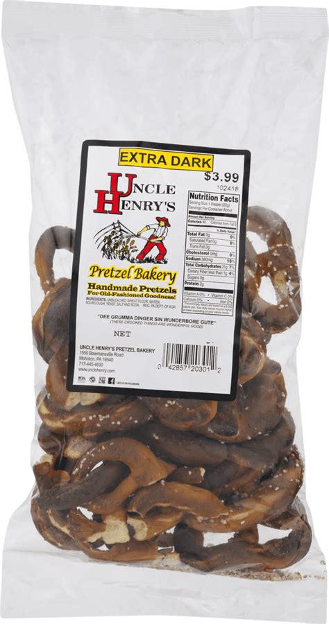 Uncle Henry's Pretzel Bakery Handmade Extra Dark Pretzels, 3-Pack 8 oz ...