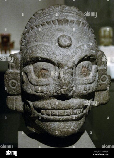 Pre Columbian Art Maya Toltec Head Of The God Of Rain Dated Between