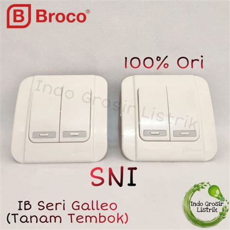 Jual IB Seri Broco Galleo G162 Saklar Double Switch Putih Saklar Seri