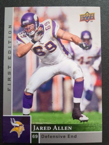 Jared Allen 2009 Upper Deck First Edition 85 Silver Vikings Ebay