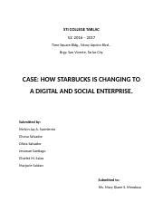 Sti College Tarlac Case How Starbucks Is Docx Sti College Tarlac S Y