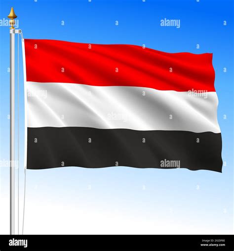 Yemen Official National Waving Flag Middle East Vector Illustration