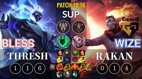 DMO Bless Thresh Vs GEN Wize Rakan Sup KR Patch 10 16 YouTube