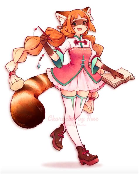 Mi-eau's Art blog | Red Panda girl commission, now finished! Go to...