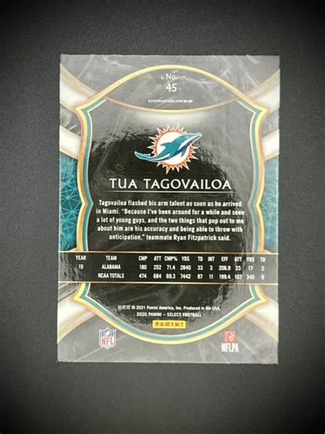 Tua Tagovailoa Panini Select Concourse Recrue Rc Miami