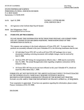 Fillable Online Sco Ca Form Std Processing California State