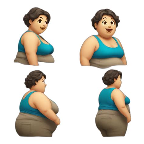 Fat Woman Holding Eggplant Ai Emoji Generator