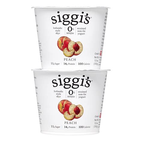 Siggis Siggis Skyr Nonfat Strained Yogurt Peach 53 Oz Pack Of 2