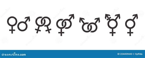 Gender Symbols Icon Set Sexual Orientation Symbol Collection Vector