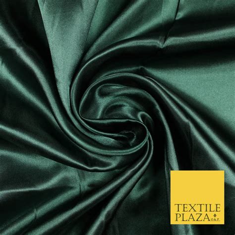 Dark Green Luxury Plain Smooth Shiny Lightweight Poly Satin Fabric Dre