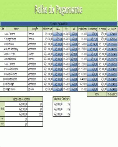 Planilha De Folha De Pagamento Planilhas Prontas Images