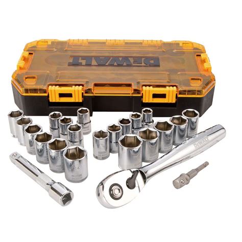 DEWALT 1 2 In Ratchet And Socket Set 23 Piece DWMT73813 The Home Depot