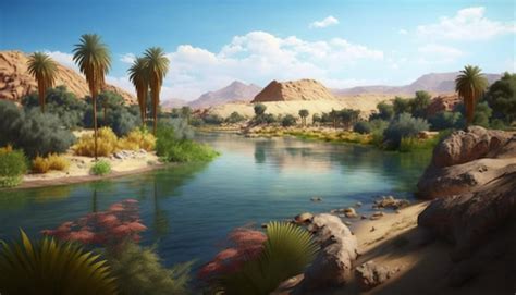 Premium Photo | Nile river of egypt illustration