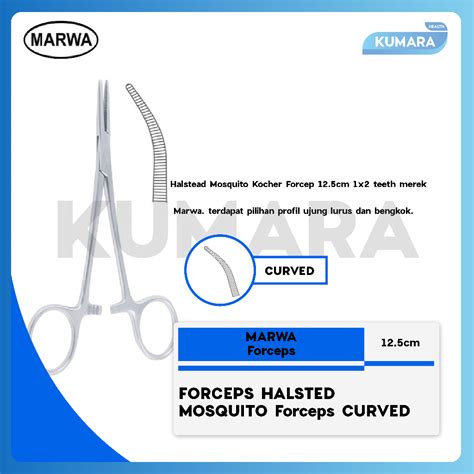 Jual MARWA Halstead Mosquito Pean Forceps Curved 12 5cm Klem Arteri