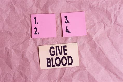 Word Writing Text Give Blood Business Concept For Demonstrating