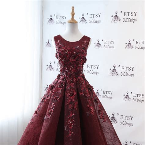 Glamorous Wine Red Wedding Dress Stratified Design Hand Made Etsy