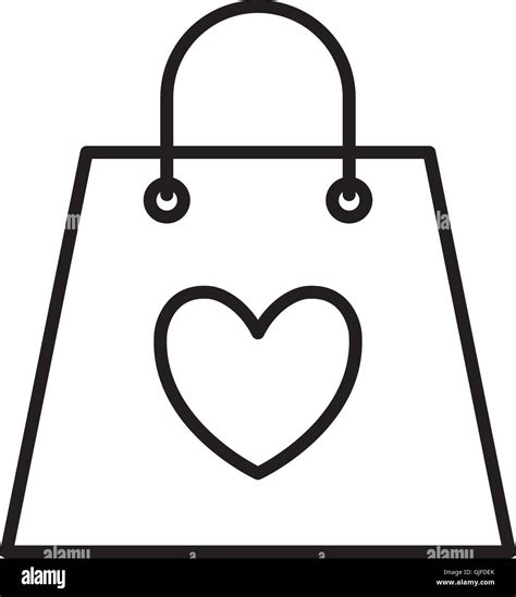 Heart Shopping Bag Love Romantic Icon Stock Vector Image And Art Alamy