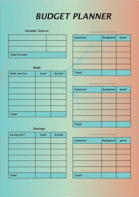 Premium Vector Budget Planner Template For Notebook